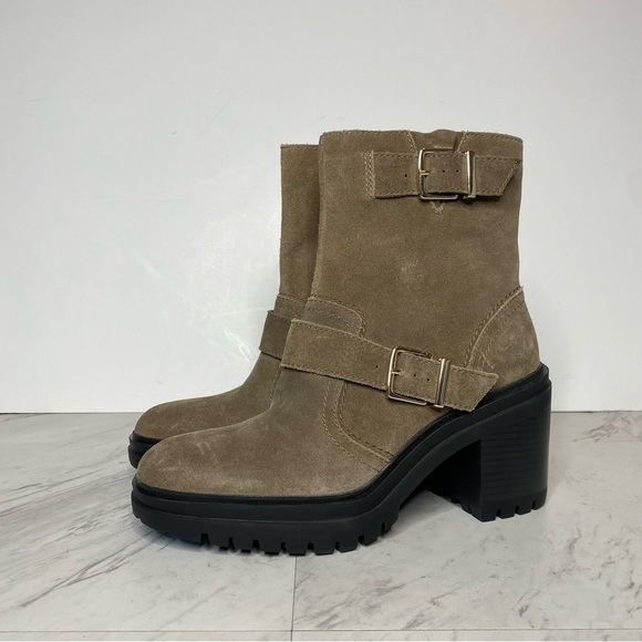 Kenneth Cole Rhode Heel Buckle Suede Bootie 8 1/2 - Picture 13 of 13